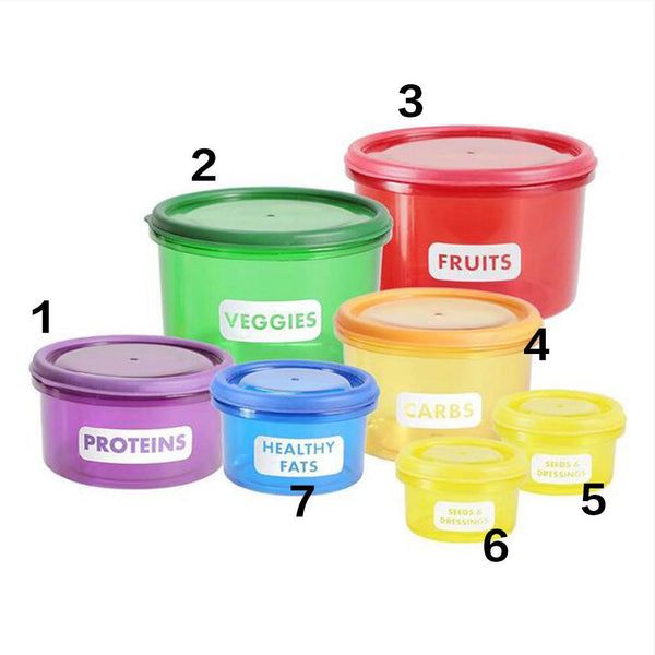 Portion Control Labeled Food Container Set