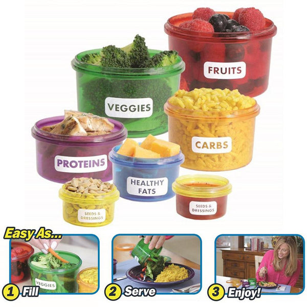 Portion Control Labeled Food Container Set