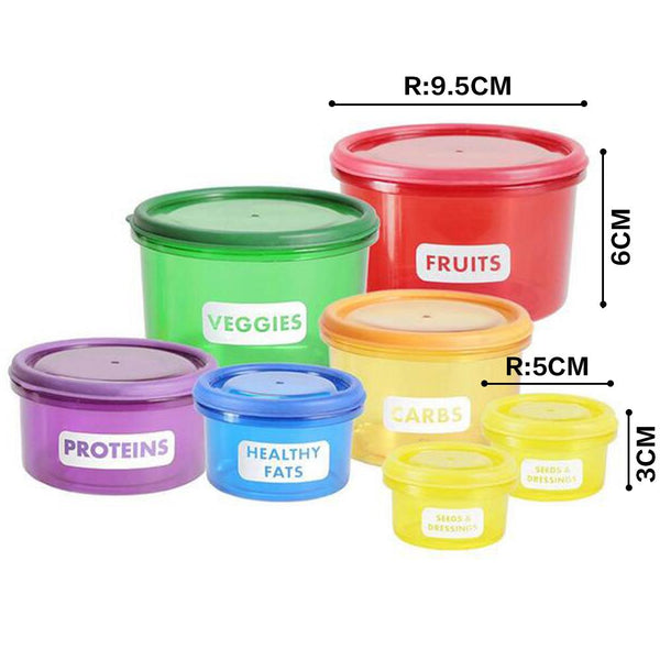 Portion Control Labeled Food Container Set
