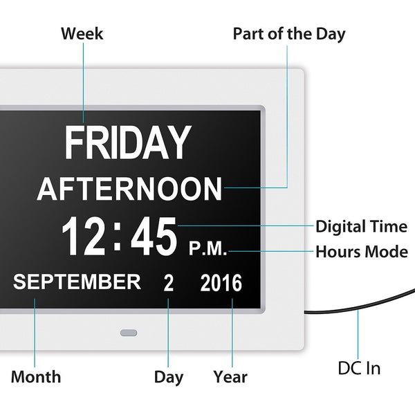 Extra Large Digital Calendar & Clock